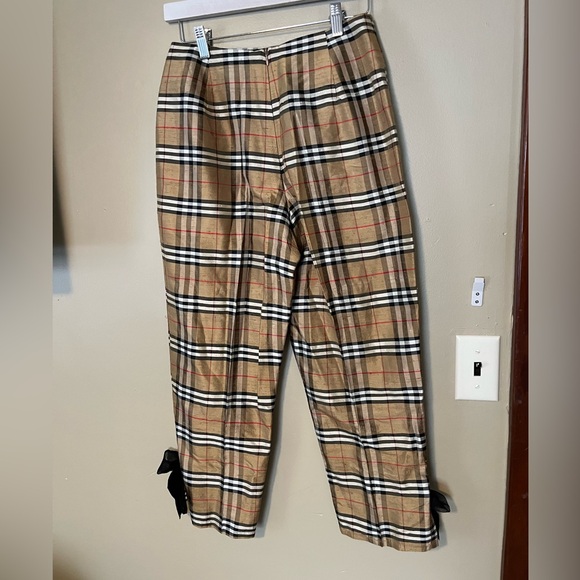 Vintage Karen Warren 100% Silk Nova Check Print High Rise Capri Pants - Picture 5 of 7